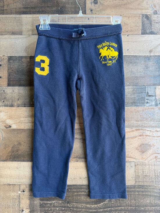 Polo by Ralph Lauren Other - Polo Ralph Lauren Boys Navy Blue Yellow Graphic Sweatpants - Size 7